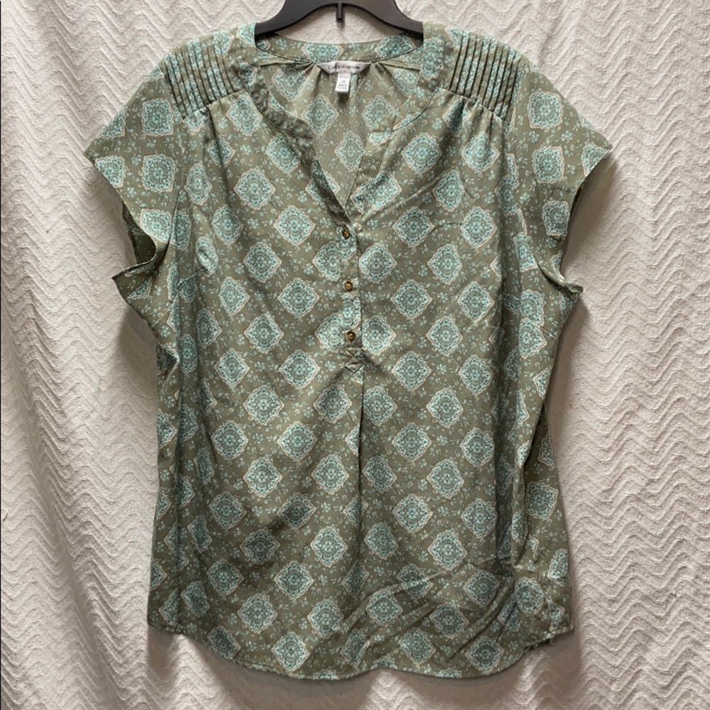 Croft & Barrow size 2x green top